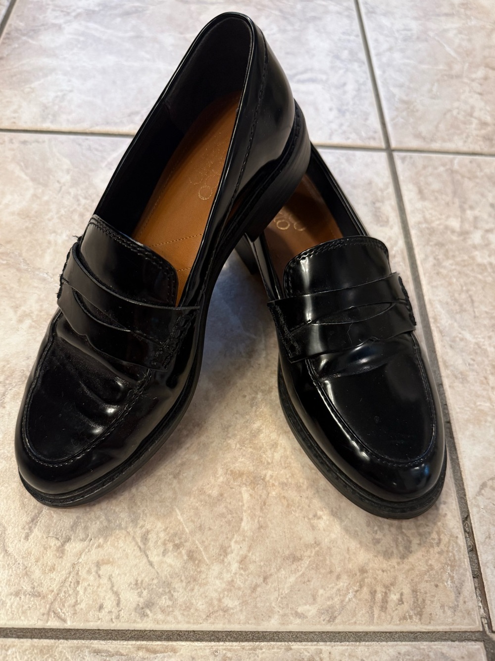 Women’s Franco Sarto Black Penny Loafers Size 6